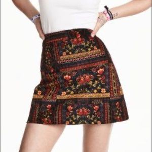 H&M x Coachella Velvet Pattern Miniskirt